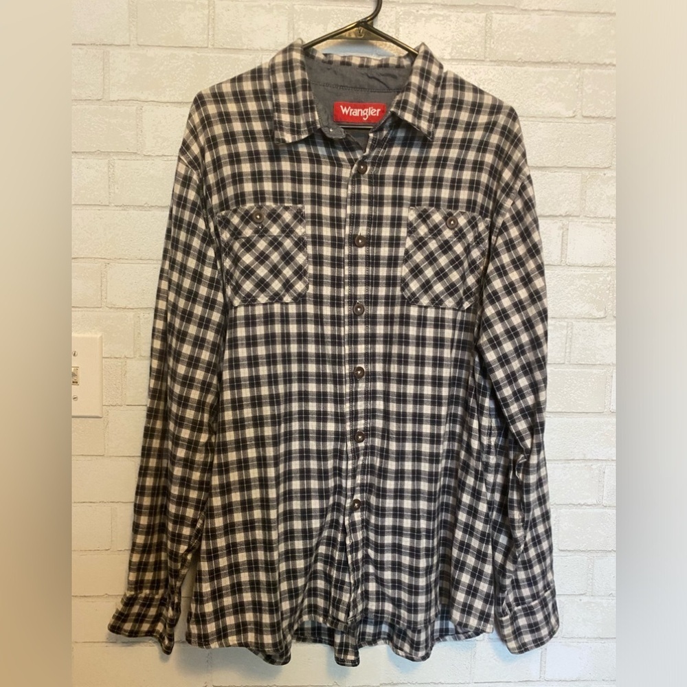 Wrangler Shirt Men Blue Western Rodeo Cowboy Point XLarge